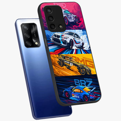 JDM Sports Car Glass Case displayed in angled mockup highlighting sleek Japanese racing car design with automotive aesthetic.