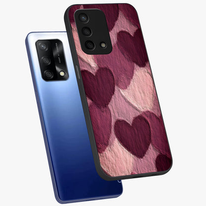 Layered Paper Hearts Glass Case displayed in angled mockup highlighting creative paper craft heart design with romantic aesthetic.