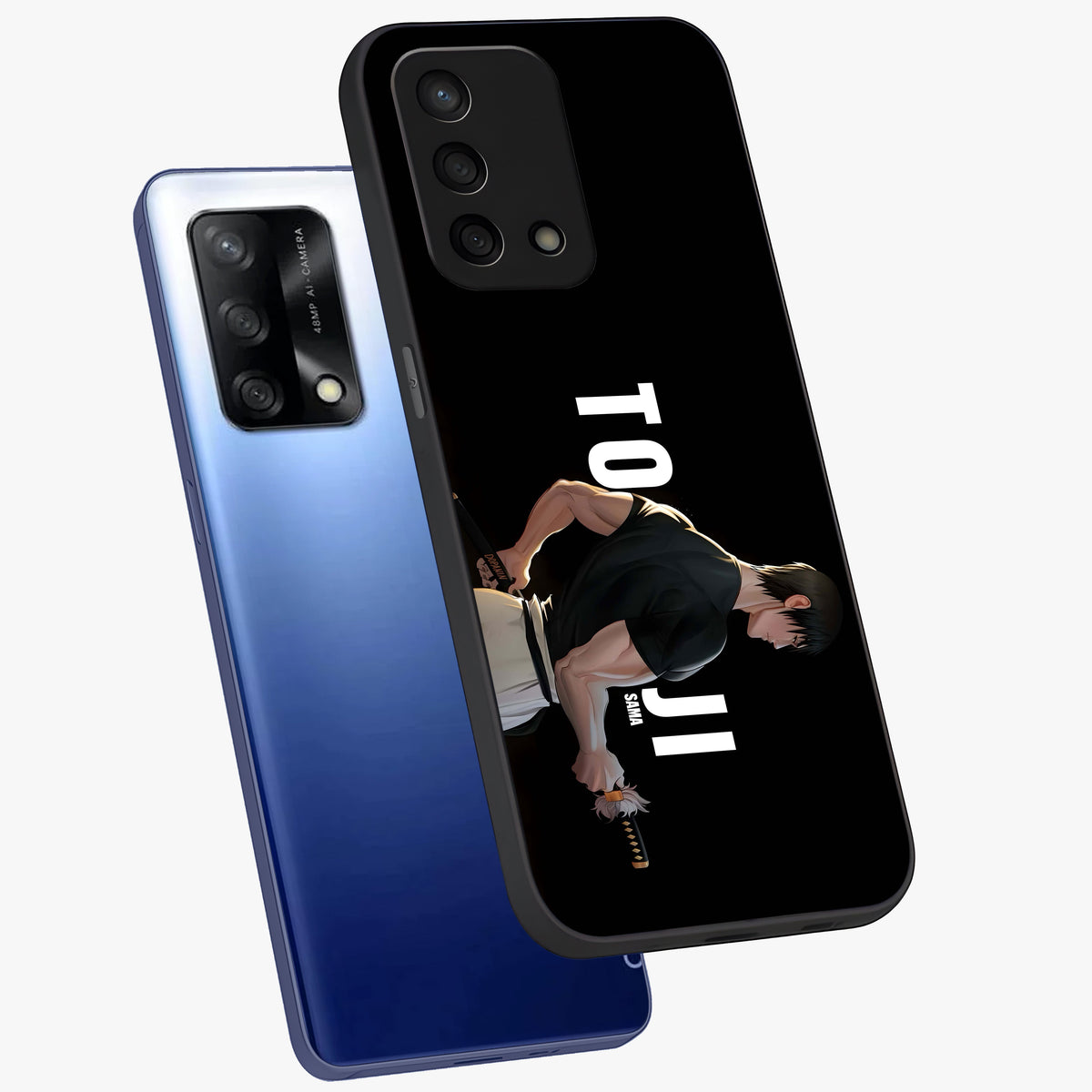 Midnight Blade Resolve Glass Case displayed in angled mockup highlighting powerful blade illustration with dramatic dark aesthetic.