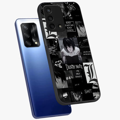 Midnight Chaos Mind Glass Case displayed in angled mockup highlighting chaotic artistic design with dramatic midnight aesthetic.