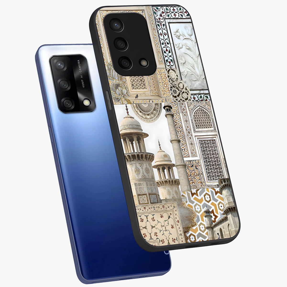 Mughal Marble Legacy Glass Case displayed in angled mockup highlighting elegant heritage marble artwork with royal aesthetic.