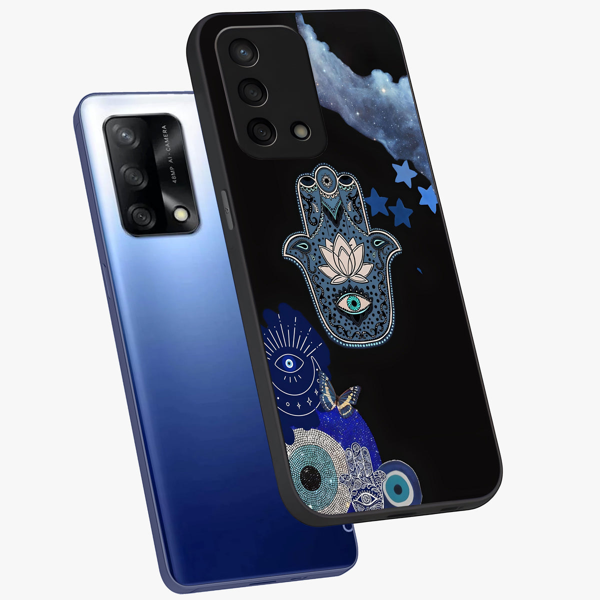 Mystic Hand Aura Glass Case displayed in angled mockup highlighting magical aura design with spiritual aesthetic style.