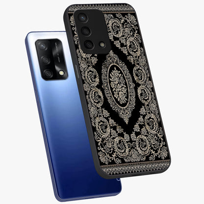 Noir Bloom Elegance Glass Case displayed in angled mockup highlighting refined flower design with stylish noir aesthetic.