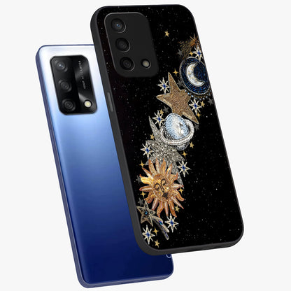 Pearls Universe Object Glass Case displayed in angled mockup highlighting celestial pearl design with dreamy aesthetic.