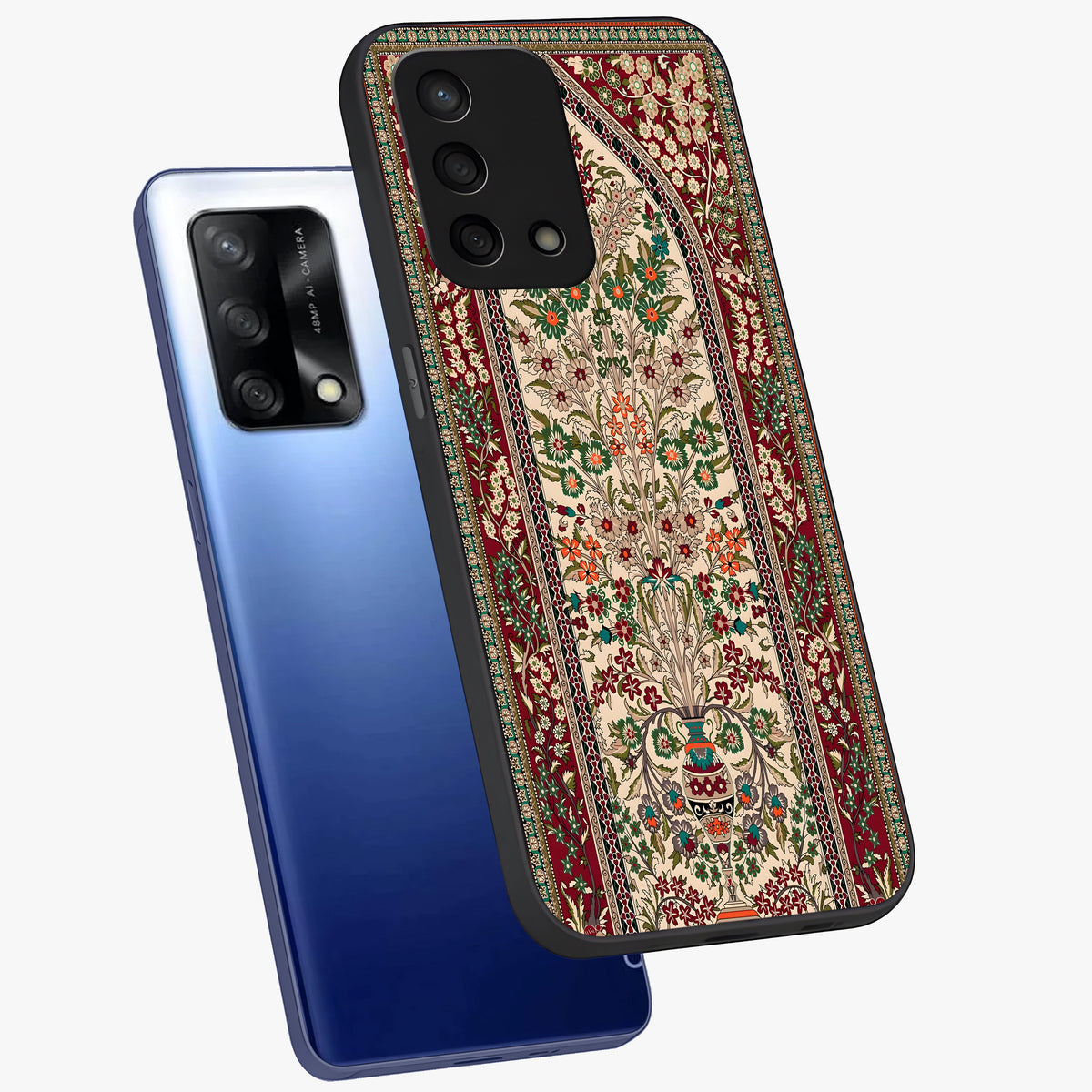 Persian Inspired Glass Case displayed in angled mockup highlighting intricate traditional design with elegant cultural aesthetic.
