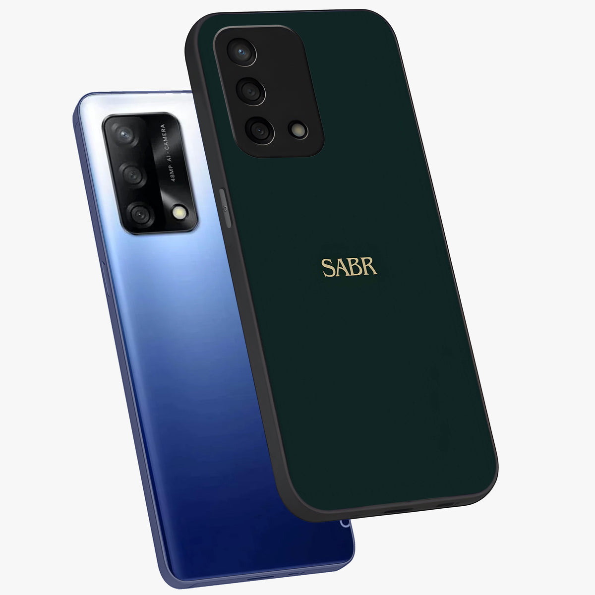 Sabr Minimal Patience Glass Case displayed in angled mockup highlighting simple inspirational design with clean aesthetic style.