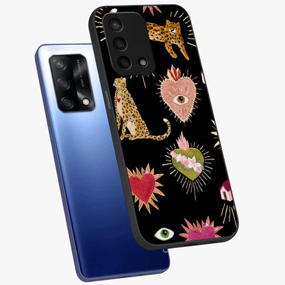 Sacred Jungle Heart Glass Case displayed in angled mockup highlighting lush tropical design with natural aesthetic style.