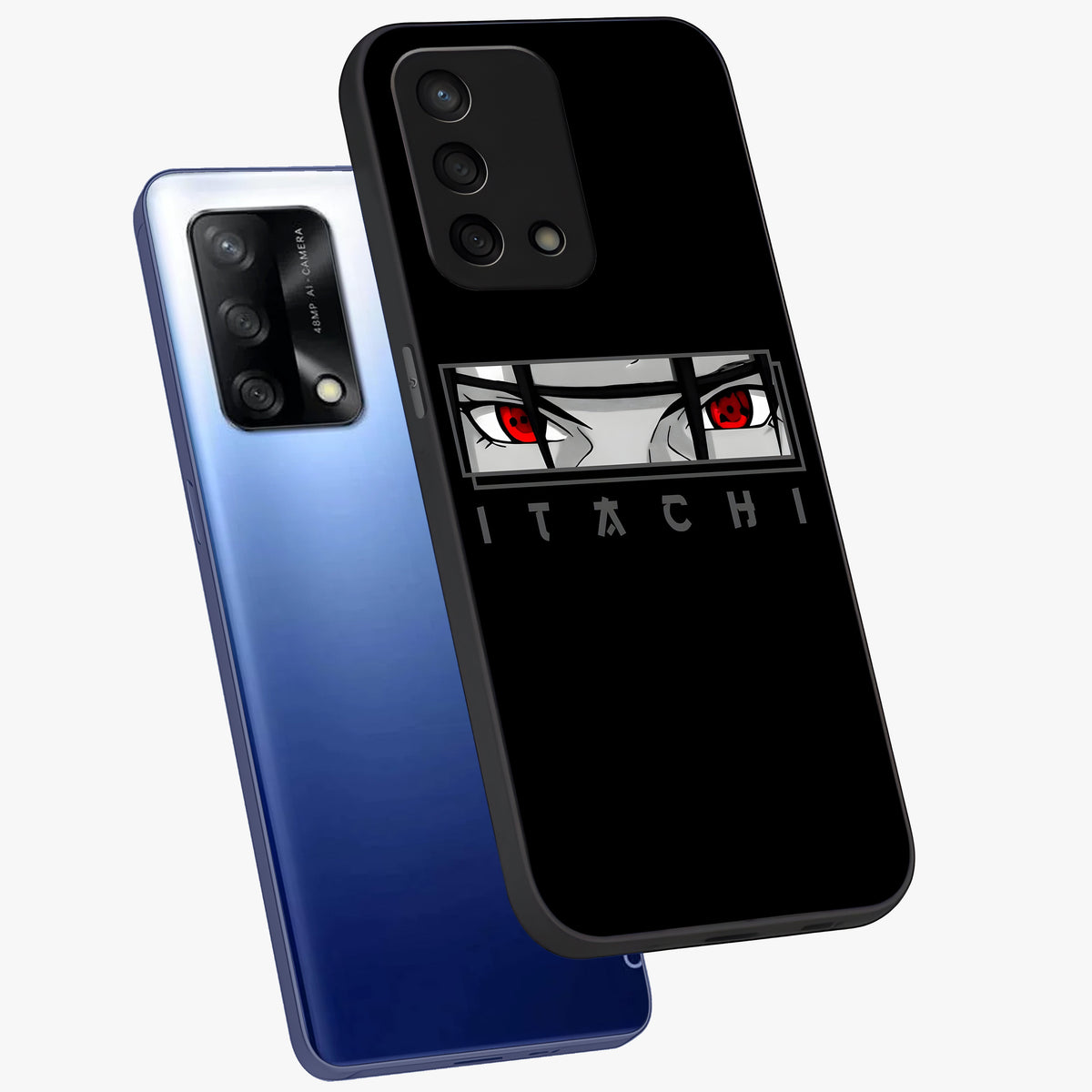 Scarlet Gaze Dominance Glass Case displayed in angled mockup highlighting intense visual design with bold scarlet aesthetic.