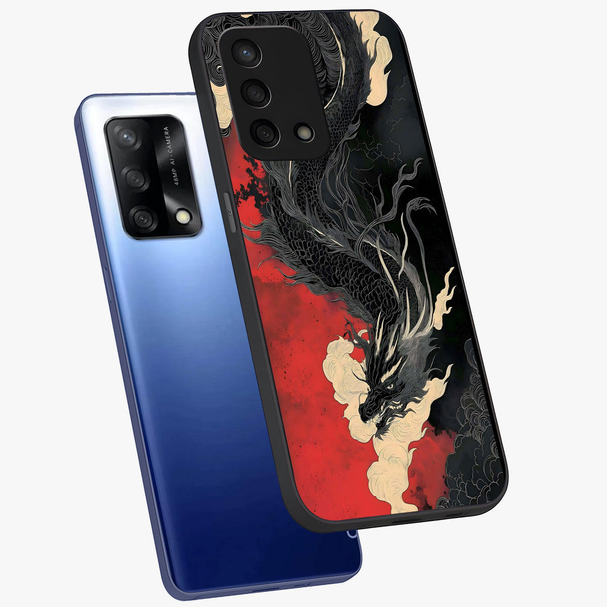 Shadow Dragon Fury Glass Case displayed in angled mockup highlighting powerful dragon illustration with dark fantasy aesthetic.