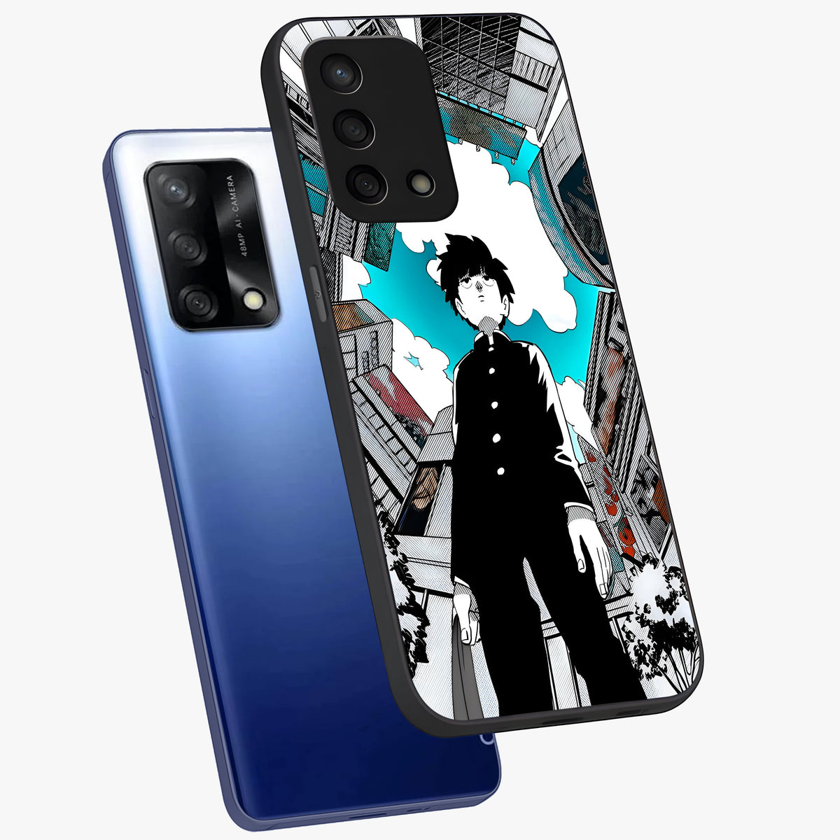 Silent Psychic Awakening Glass Case displayed in angled mockup highlighting spiritual awakening design with cosmic aesthetic.
