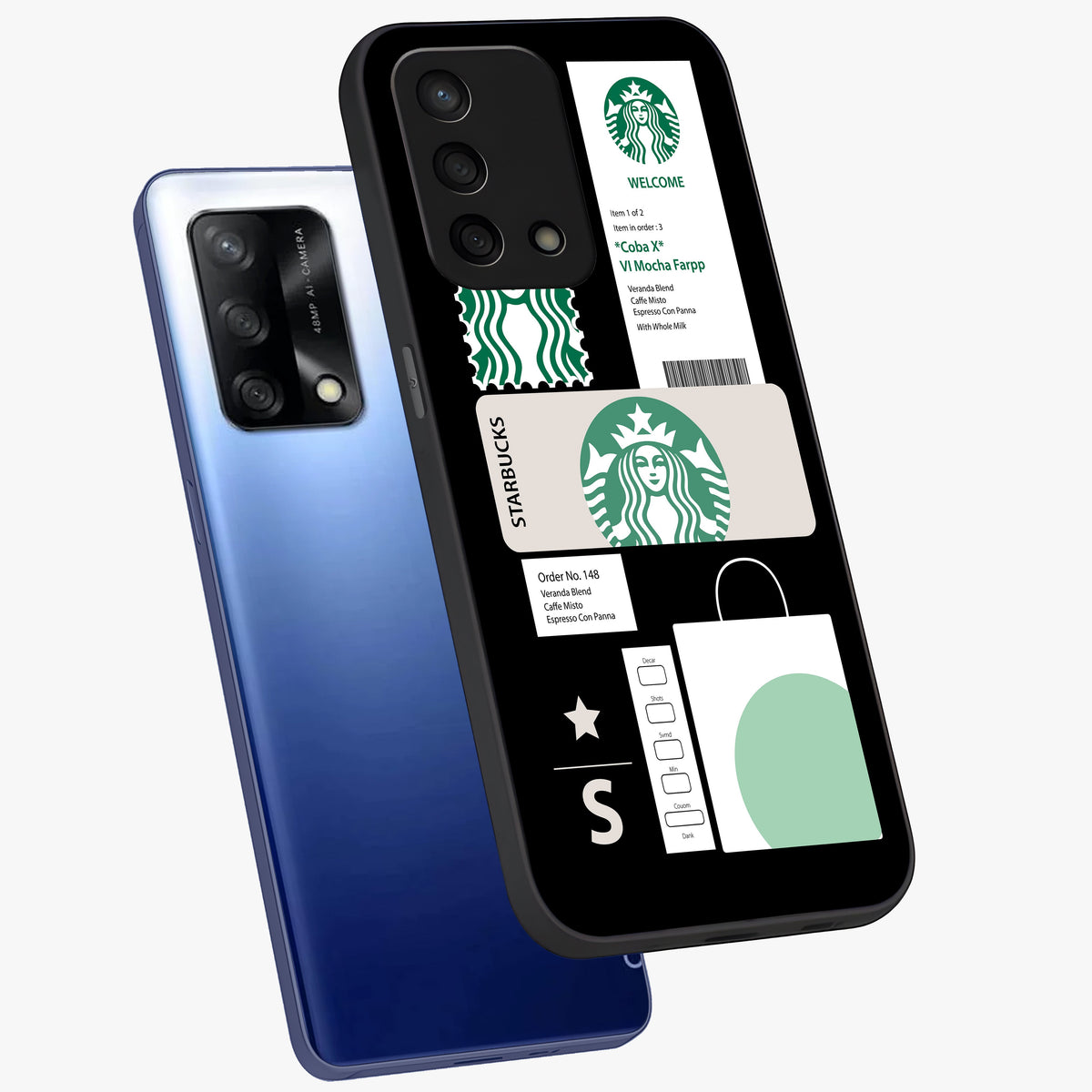 Starbucks Mocha Glass Case displayed in angled mockup highlighting stylish mocha themed design with cozy café aesthetic.