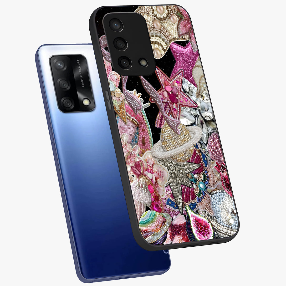 Starlit Jewel Dream Glass Case displayed in angled mockup highlighting glowing celestial jewel design with dreamy aesthetic.