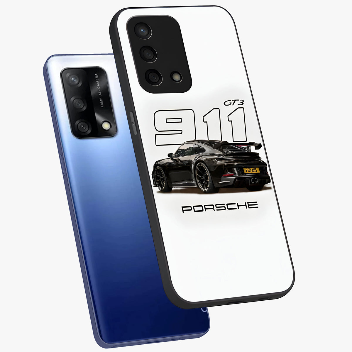 Turbo Legacy Icon Glass Case displayed in angled mockup highlighting dynamic automotive design with performance aesthetic.