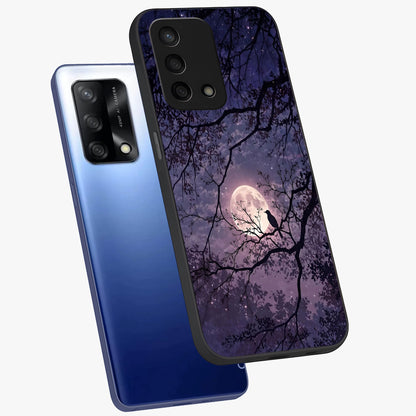Whispering Moon Silence Glass Case displayed in angled mockup highlighting calm lunar design with dreamy night aesthetic.