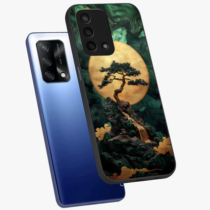 Zen Moon Rise Glass Case displayed in angled mockup highlighting peaceful lunar design with zen aesthetic style.