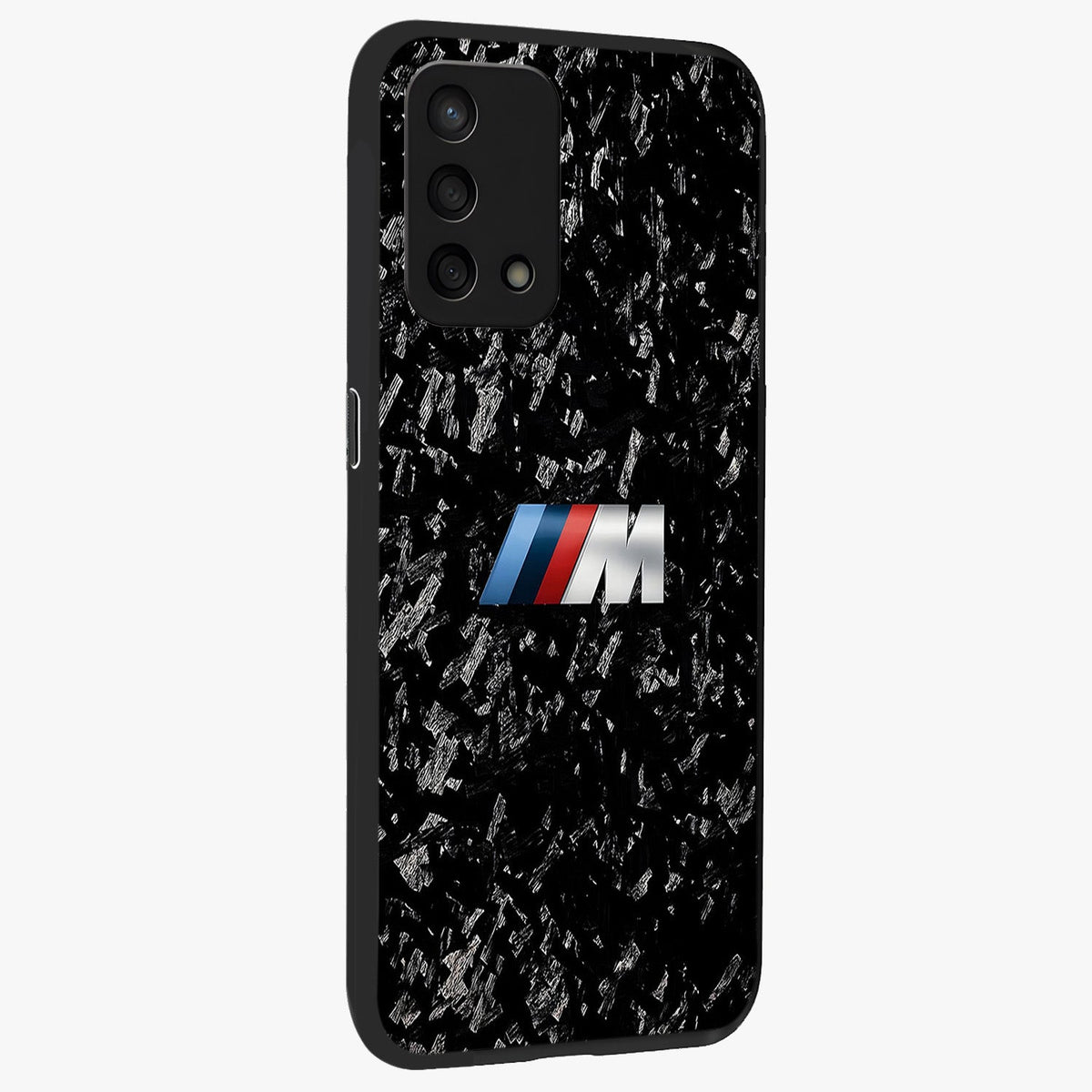 Carbon Speed Mark Glass Case upright view showcasing modern carbon speed graphic with bold automotive theme.