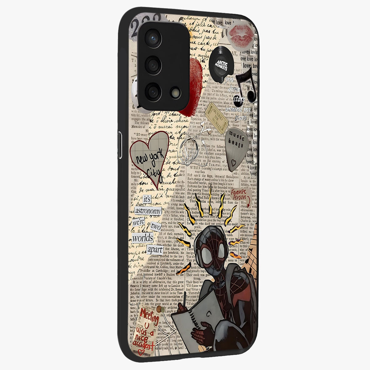 City Dream Sketch Glass Case upright view showcasing urban skyline artwork with stylish hand drawn design.