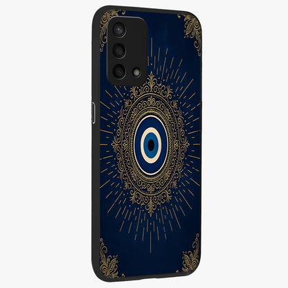 Golden Celestial Charm Glass Case upright view showcasing radiant celestial artwork with elegant golden theme.