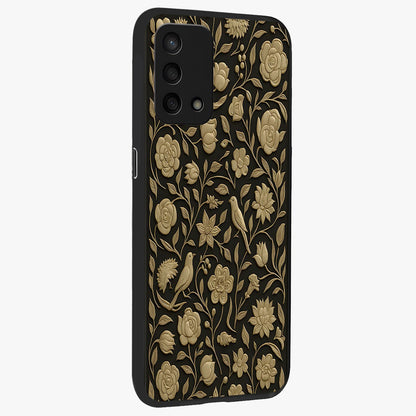 Golden Evil Eye Mandala Glass Case upright view showcasing decorative evil eye mandala artwork with spiritual aesthetic style.