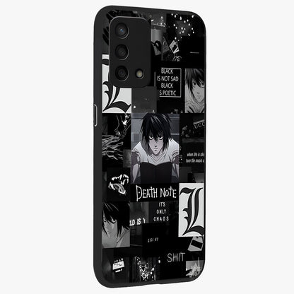 Midnight Chaos Mind Glass Case upright view showcasing expressive abstract artwork with bold dark theme.