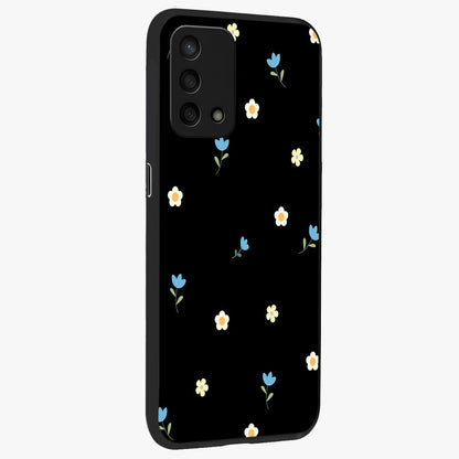 Minimal Petal Whispers Glass Case upright view showcasing elegant floral artwork with modern minimalist style.