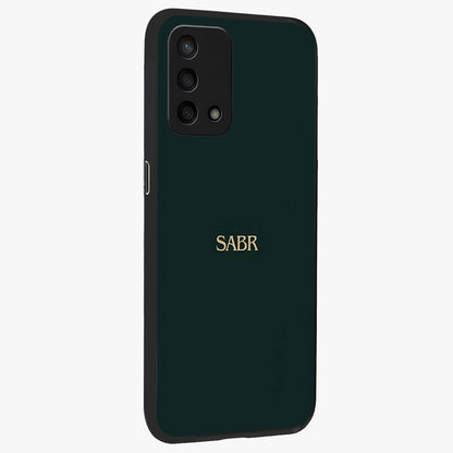 Sabr Minimal Patience Glass Case upright view showcasing calm minimalist artwork with motivational patience theme.
