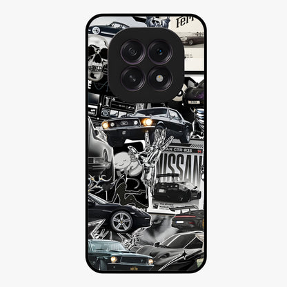 Aesthetic Dark Love Glass Case showing flat back view with dark romantic artwork and glossy glass finish.