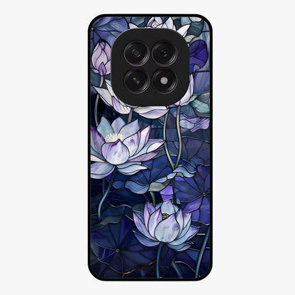 Gloss Petal Rush Glass Case showing flat back view with glossy flower petal artwork and smooth glass finish.