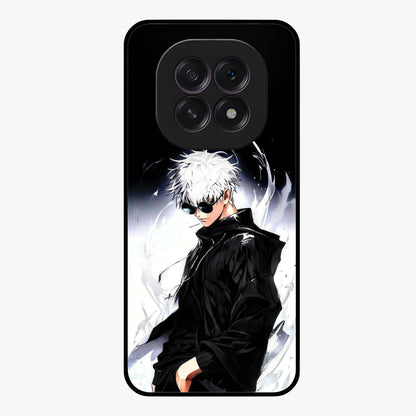 Limitless Shadow King Glass Case showing flat back view with powerful shadow warrior artwork and glossy glass finish.
