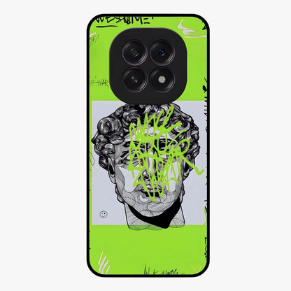 Neo Graffiti Rebellion Glass Case showing flat back view with vibrant graffiti artwork and glossy glass finish.