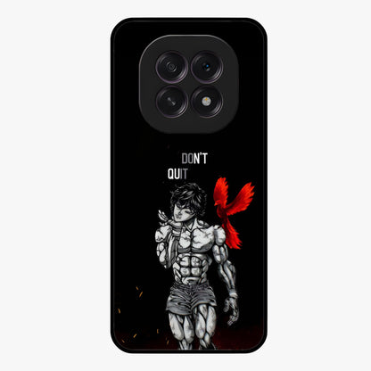 Rise Beyond Limits Glass Case showing flat back view with motivational typography artwork and glossy glass finish.
