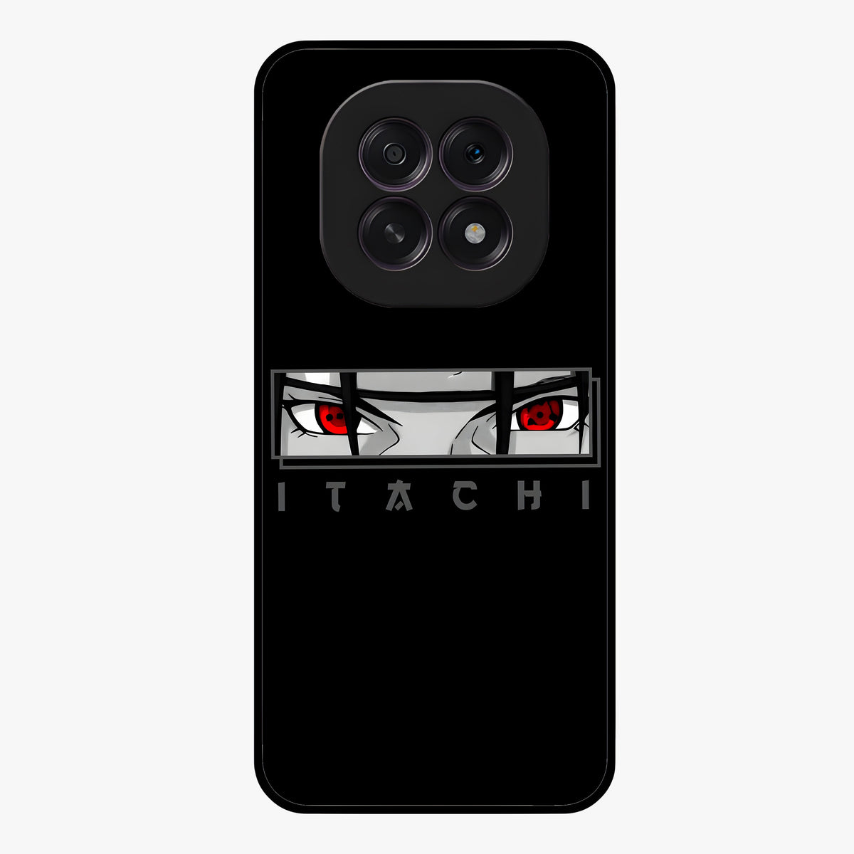 Scarlet Gaze Dominance Glass Case showing flat back view with striking red themed artwork and glossy glass finish.