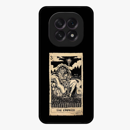 The Empress Glass Case showing flat back view with regal feminine artwork and glossy glass finish.