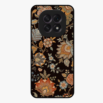Vintage Floral Dream Glass Case showing flat back view with classic floral artwork and glossy glass finish.