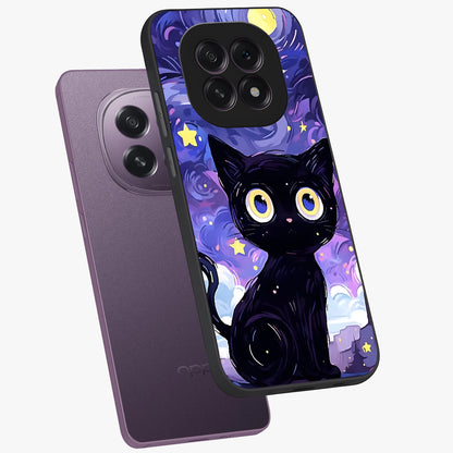 Abstract Cat Art Glass Case displayed in angled mockup highlighting modern abstract cat artwork and sleek glass surface.