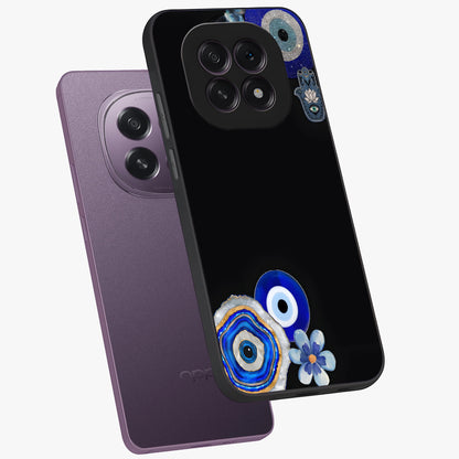 Aesthetic Blue Evil Eye Glass Case displayed in angled mockup highlighting blue evil eye symbol and spiritual aesthetic design.
