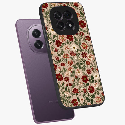 Biege Flower With Leaf Glass Case displayed in angled mockup highlighting minimal floral leaf design and elegant aesthetic.