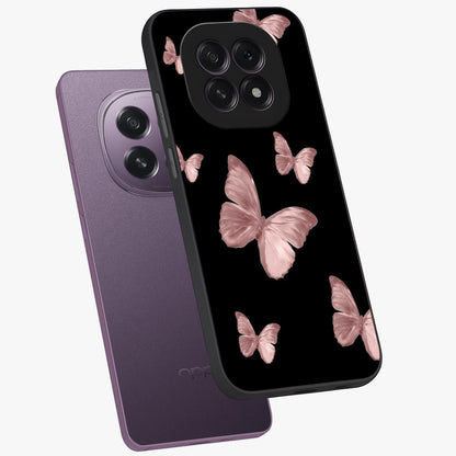 Butterfly Pattern Glass Case displayed in angled mockup highlighting delicate butterfly design and aesthetic pattern style.