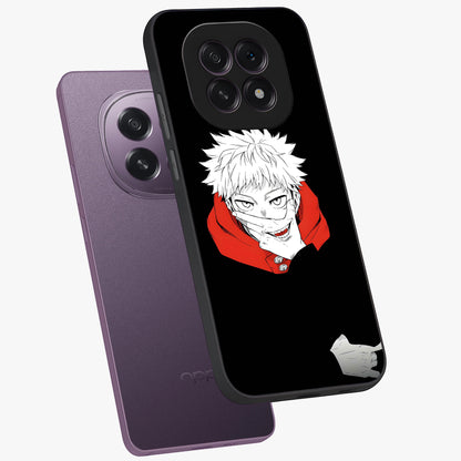 Crimson Chaos Smile Glass Case displayed in angled mockup highlighting edgy crimson smile design with graphic aesthetic.