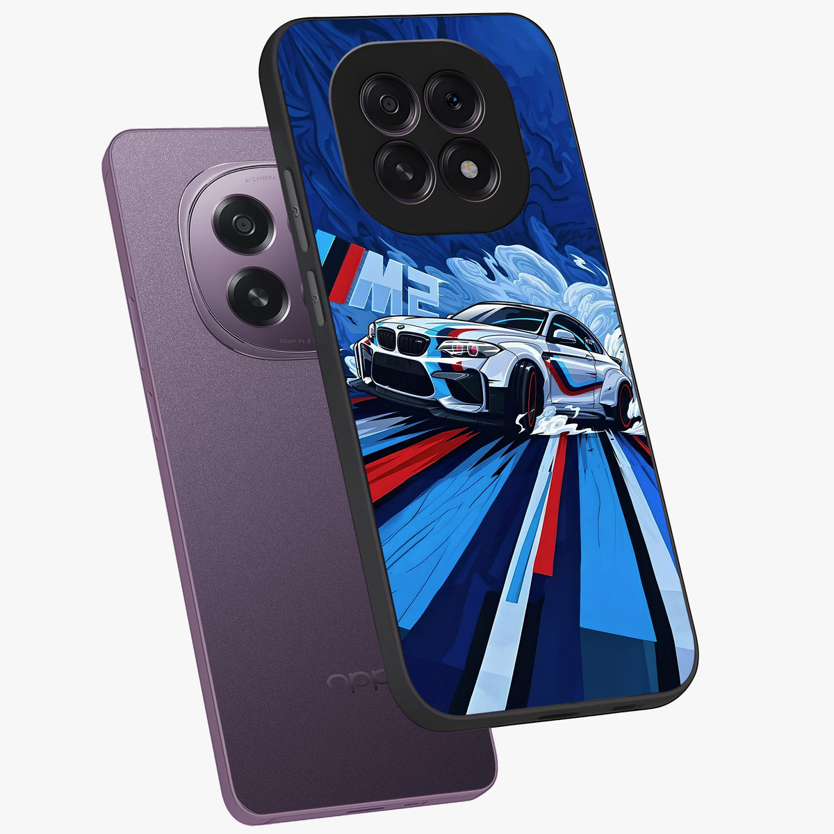 Drift Power Rush Glass Case displayed in angled mockup highlighting powerful drift car design with sporty aesthetic style.