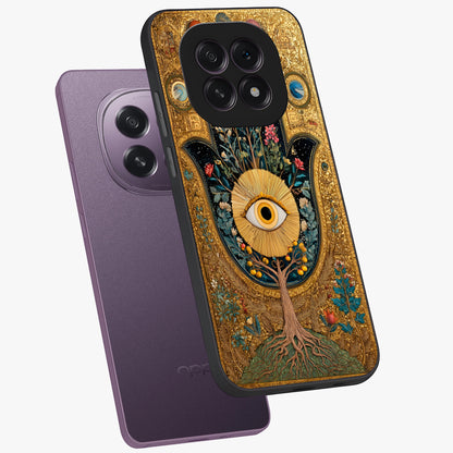 Ethereal Evil Eye Glass Case displayed in angled mockup highlighting protective evil eye symbol with spiritual aesthetic design.