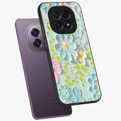 Frosted Petal Garden Glass Case displayed in angled mockup highlighting delicate flower petal design with calm garden aesthetic.