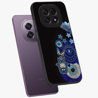 Galactic Charm Cluster Glass Case displayed in angled mockup highlighting luminous galaxy inspired design with dreamy aesthetic.