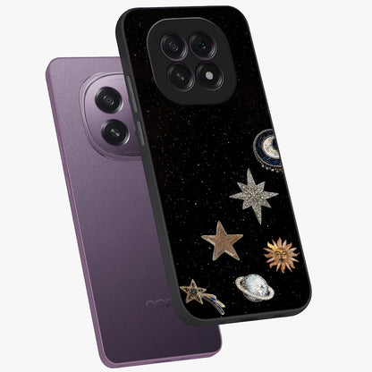 Galactic Charm Glow Glass Case displayed in angled mockup highlighting luminous galaxy inspired design with dreamy aesthetic.