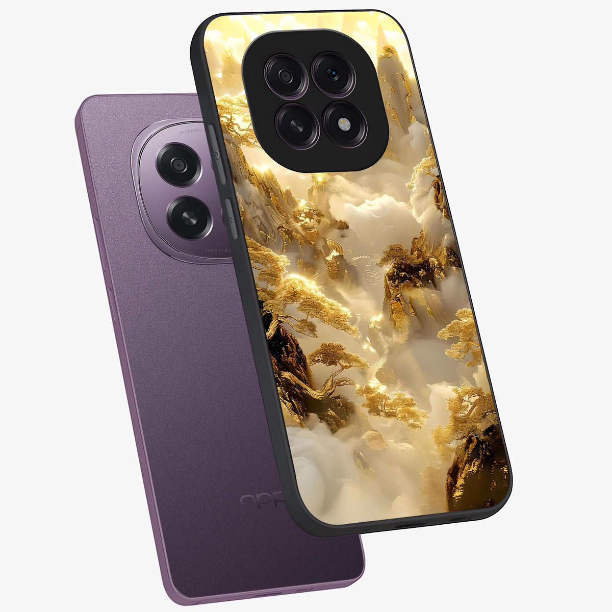 Gates Of Illumination Glass Case displayed in angled mockup highlighting radiant portal inspired design with fantasy aesthetic.