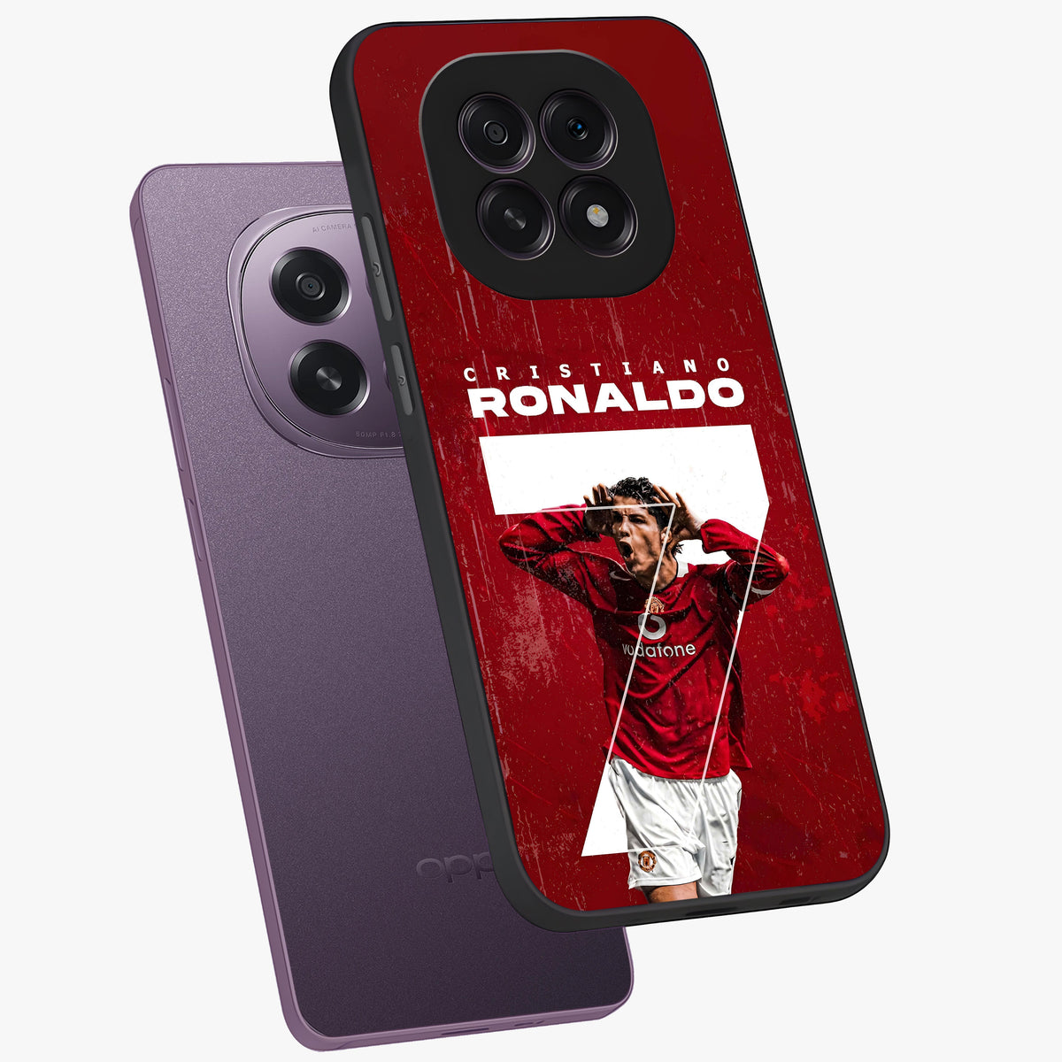 Goal Celebration Legacy Glass Case displayed in angled mockup highlighting energetic sports celebration design with bold athletic theme.