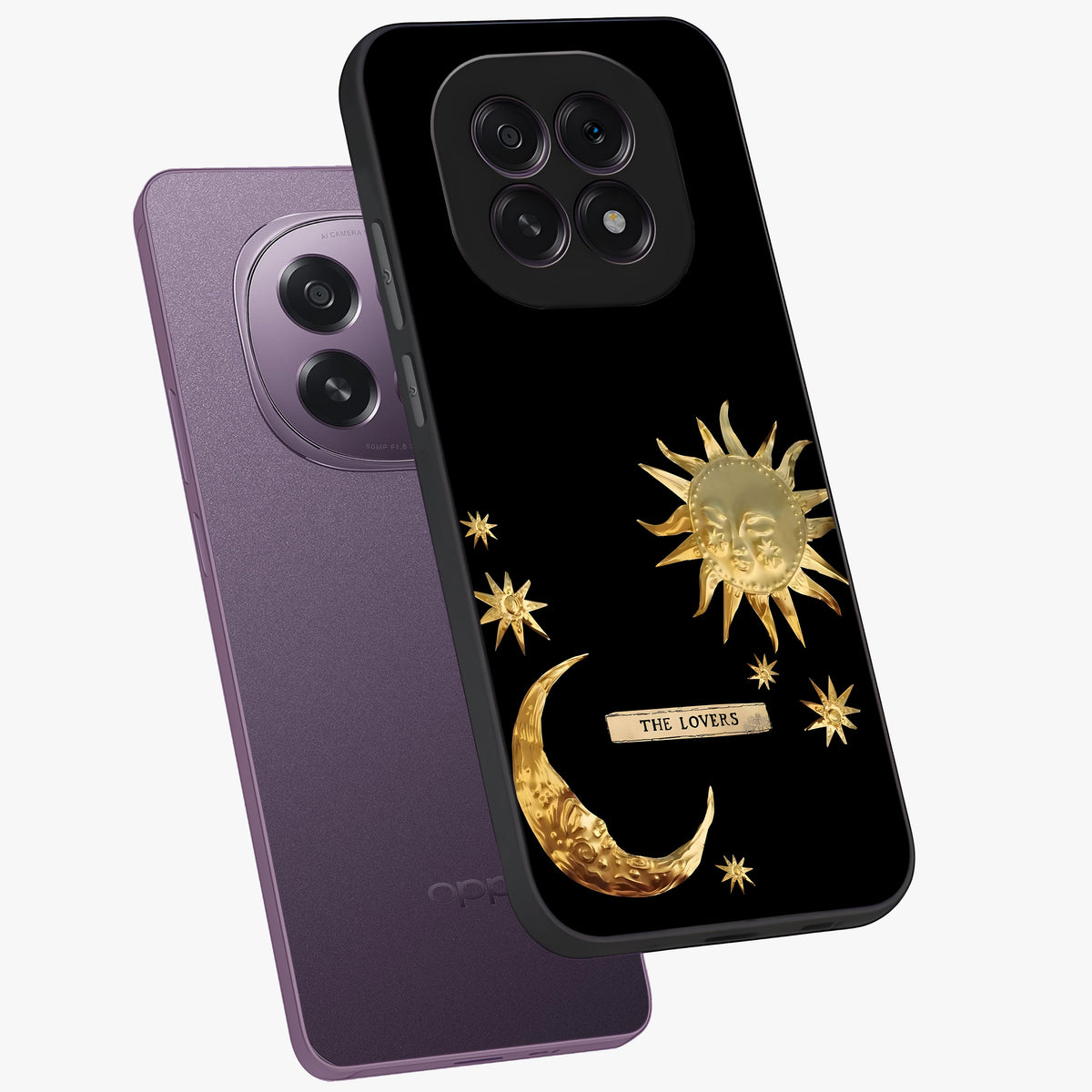 Gold Sun Blush Glass Case displayed in angled mockup highlighting radiant sun design with warm golden aesthetic.