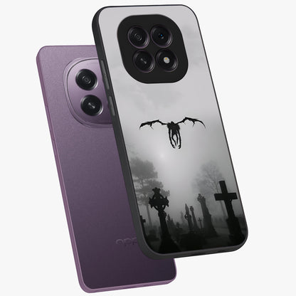 Graveyard Shadow Descent Glass Case displayed in angled mockup highlighting eerie shadow illustration with gothic aesthetic.