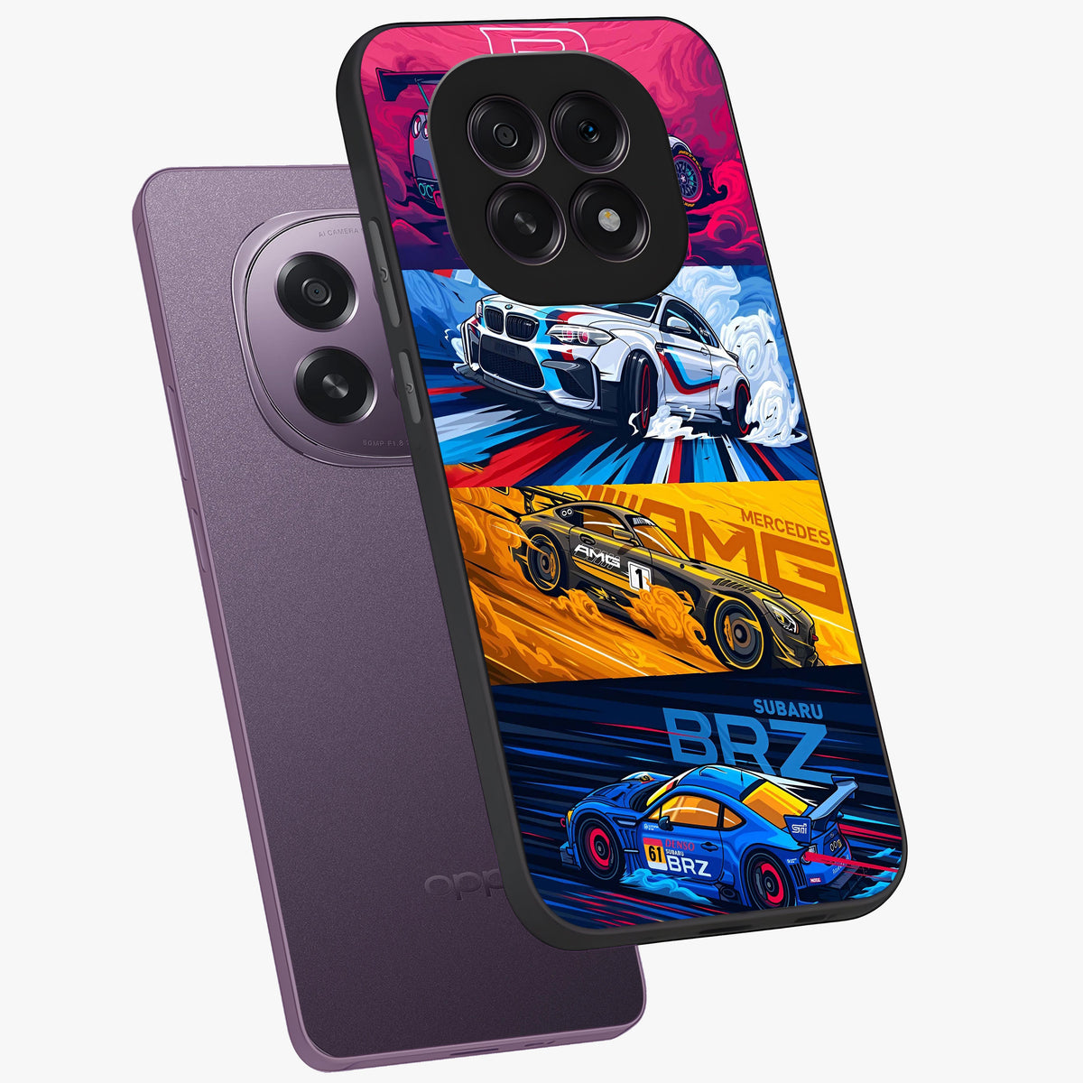 JDM Sports Car Glass Case displayed in angled mockup highlighting sleek Japanese racing car design with automotive aesthetic.