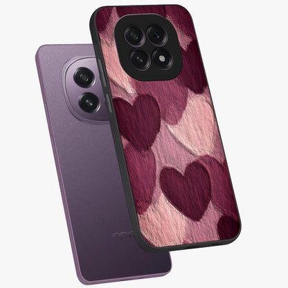 Layered Paper Hearts Glass Case displayed in angled mockup highlighting creative paper craft heart design with romantic aesthetic.
